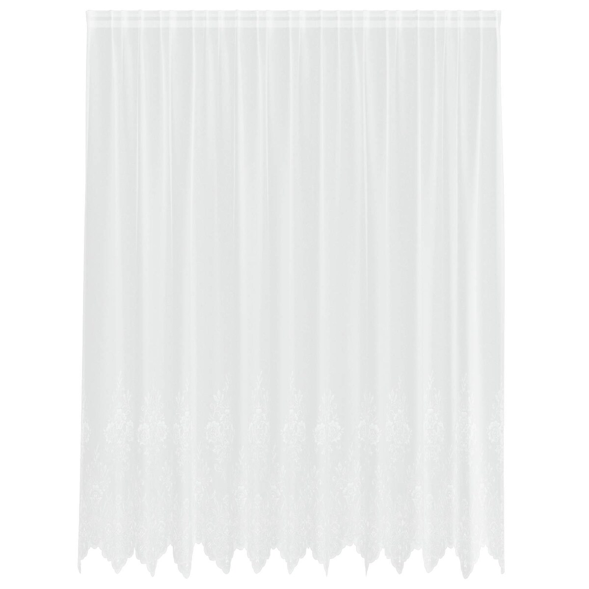 vidaXL Spitzenvorhang mit Vorhängen Floral Weiß 200 x 300 cm Polyester Image