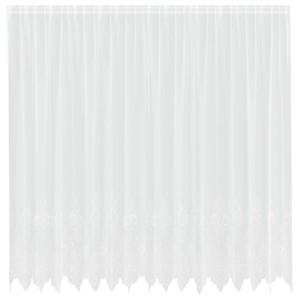 vidaXL Spitzenvorhang mit Vorhängen Floral Weiß 200 x 400 cm Polyester Image