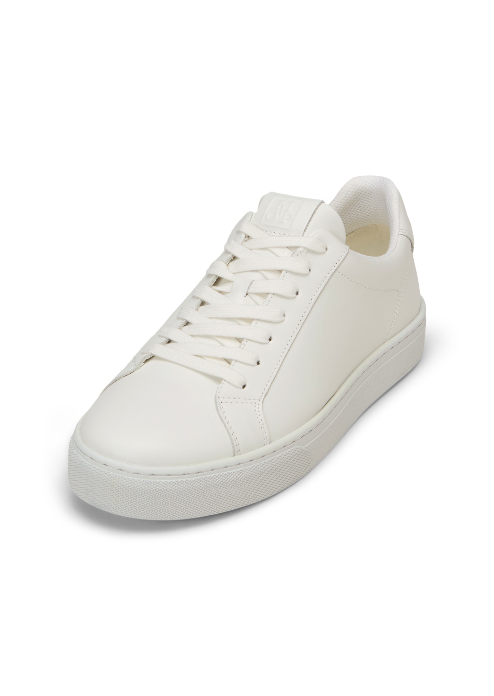 Sneaker MARC O'POLO "aus edlem Rindnappaleder", Damen, Gr. 45, weiß, Obermaterial: 100% Leder (Rind), Schuhe Sneaker