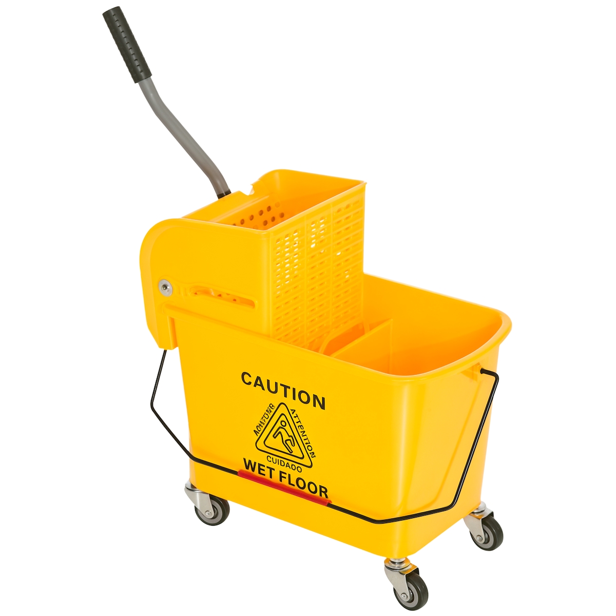 HOMCOM - Putzwagen - 60L x 27B x 70,5H cm - gelb Image