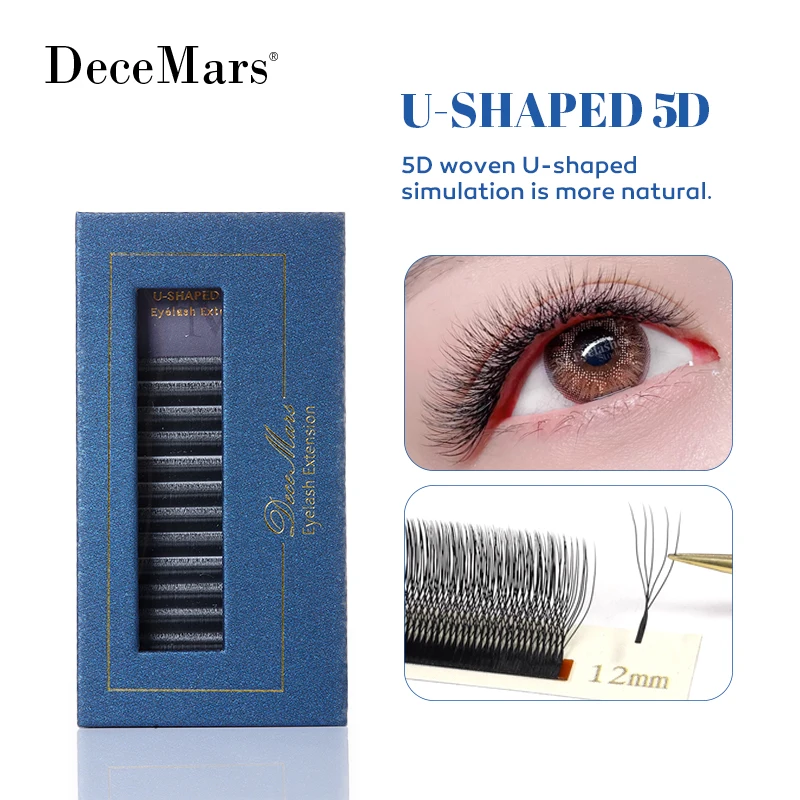 DeceMars U-förmige 5D-Wimpernverlängerung (12 Linien/Tablett) für Make-up Image