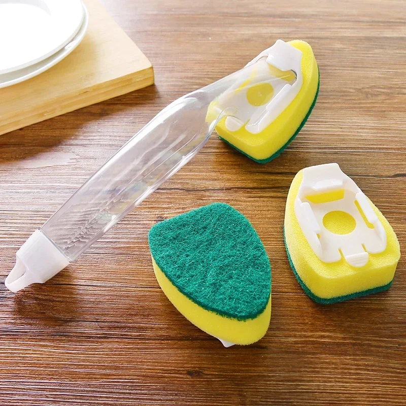 1/6-Gericht Zauberstab Seife Reinigung Pinsel Set Ersatz Schwamm Nachfüllen Flüssigkeit Waschen Home Küche Waschbecken Wäscher Reinigung Reinigung Werkzeug Image