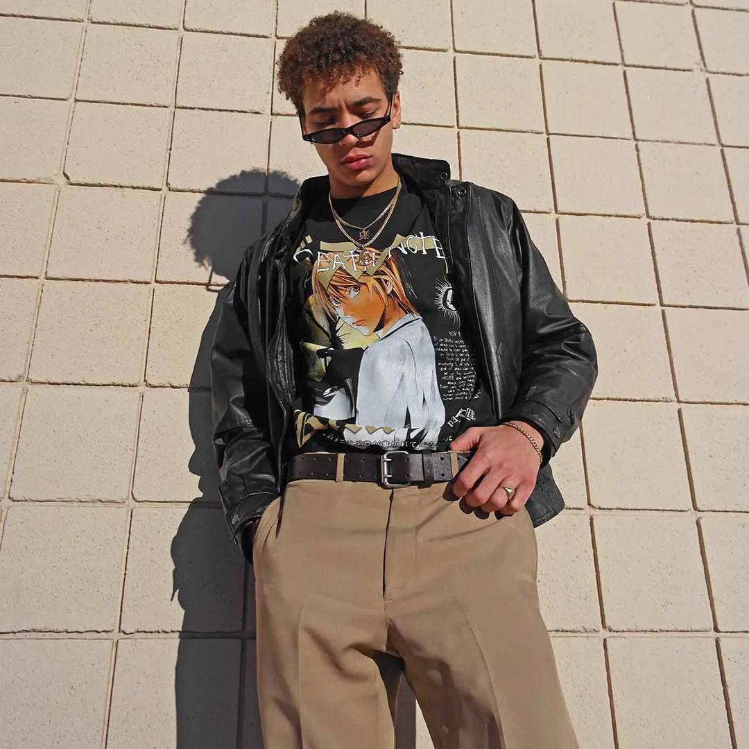 Klassische Anime Death Note Grafik T-Shirt Männer Frauen Übergroßen Y2k Casual Baumwolle Lose Kurzarm Streetwear Weiblich Männlich Kleidung Image