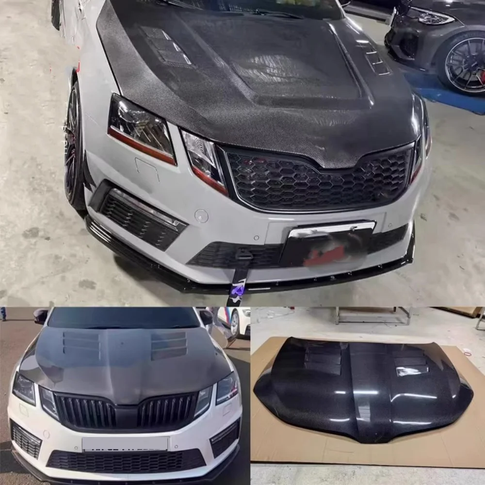 Kohlefaser-Motorhaube für Skoda Octavia 2018 2019 2020, modifizierte Motorabdeckung, Motorhaube, leicht Image