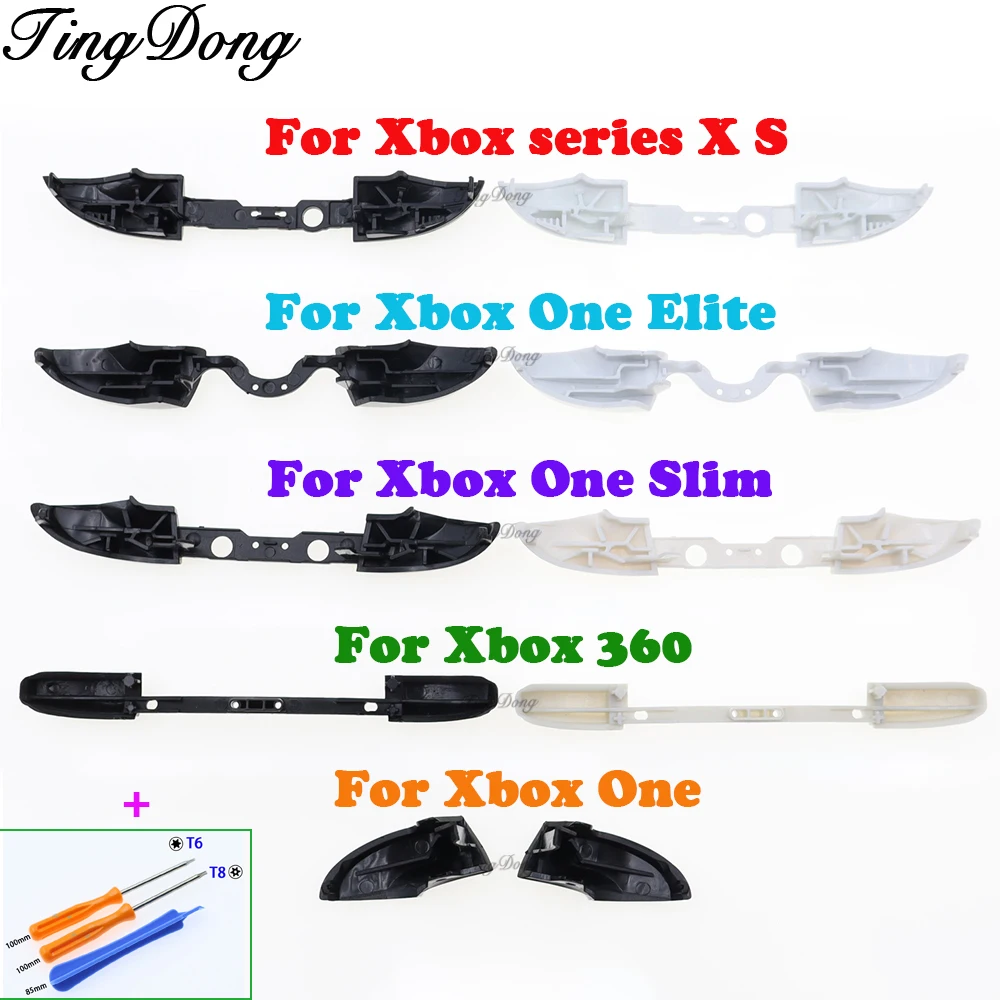 1/2/5Set RB LB Stoßstange Trigger Taste Mittel Halter Für Xbox One S Elite/Xbox Serie X S/Xbox360 Gamepad + Schraubendreher Werkzeug