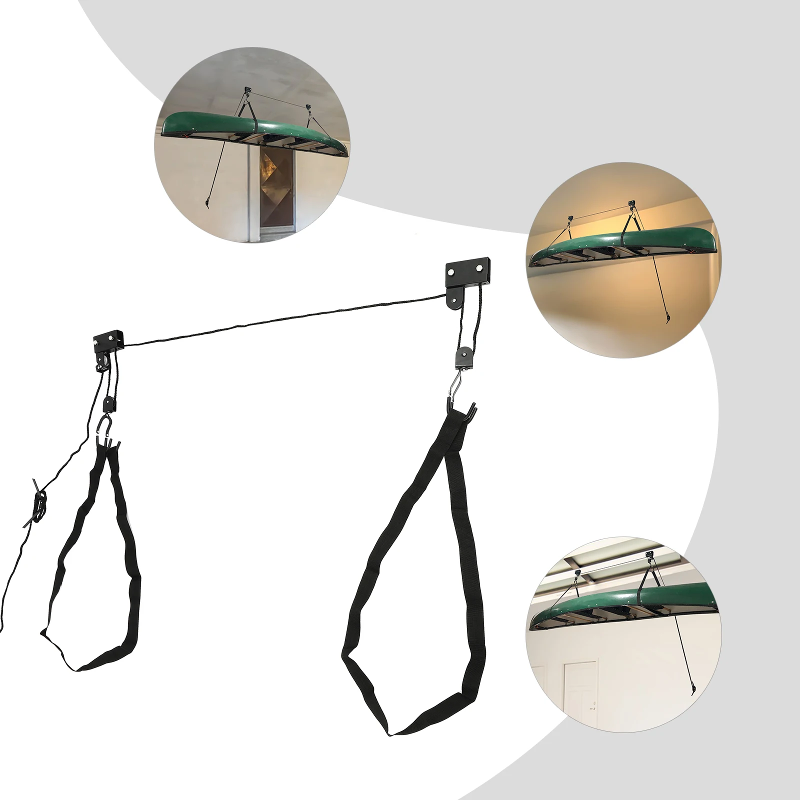 2 Stück Kajak Fahrrad Dachbügel Kajak Lift, Decke Kajak Lift, Kajak Lift für Garage Image