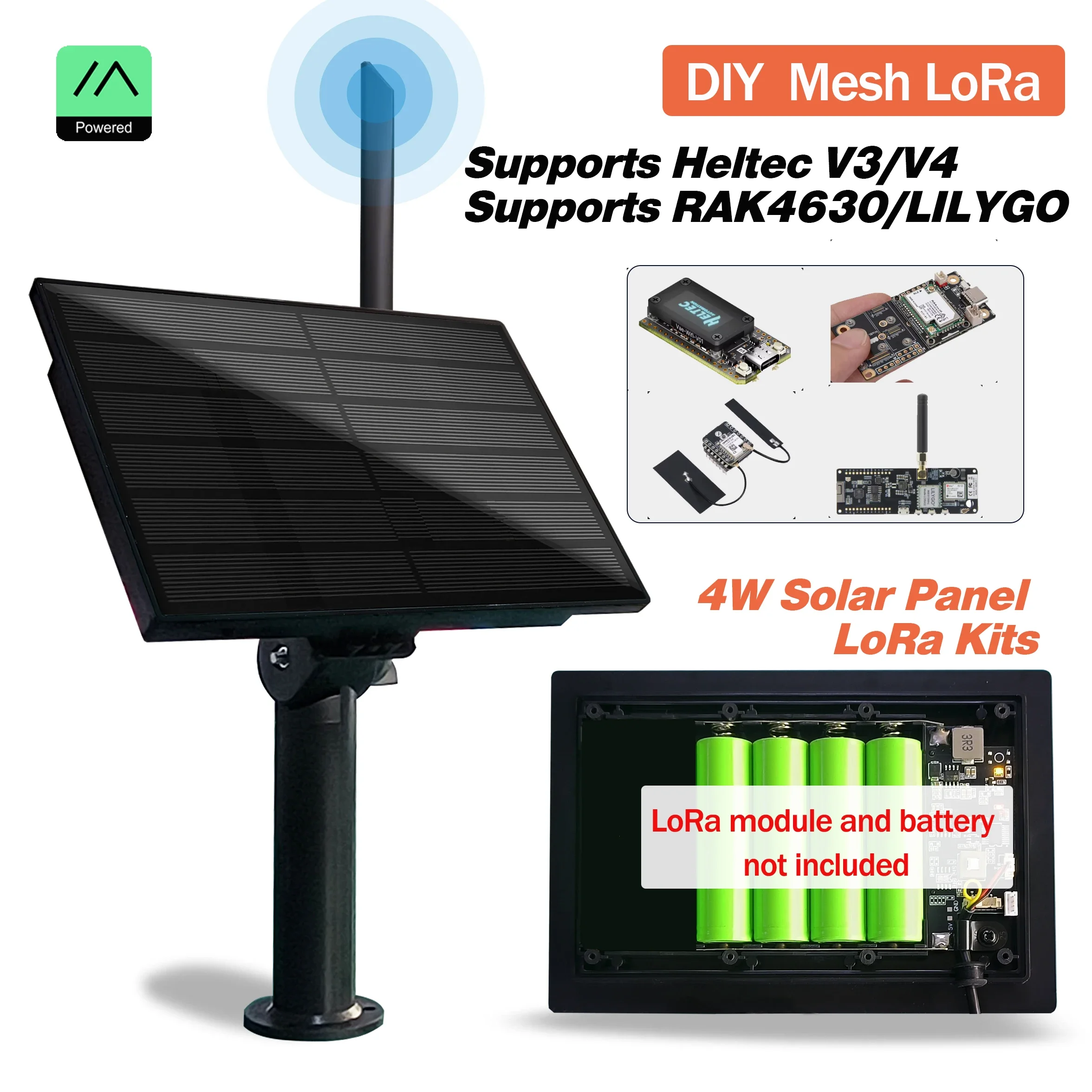4 W Solar Panel 868 915 Mhz Batterie Im Freien Wasserdichte Heltec LoRaWAN Meshtastic APP Für RAK4631 LILYGO ESP32 Arduino Diy LoRa IoT Image