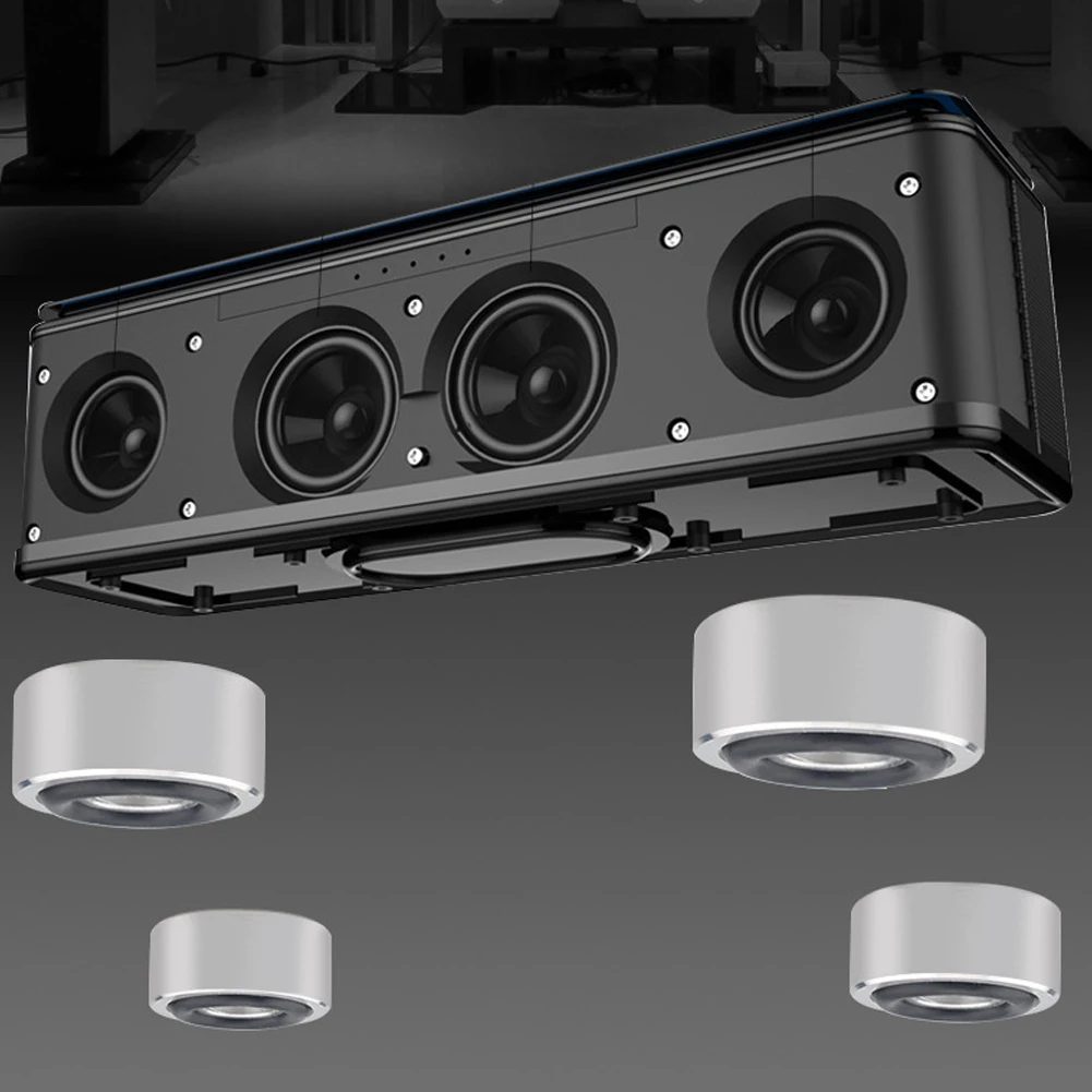 4Pcs HIFI Lautsprecher Spikes Stand Füße Pad Aluminium Legierung Lautsprecher Isolation Stehen Füße Pad Anti-Slip für Lautsprecher CD Verstärker Image