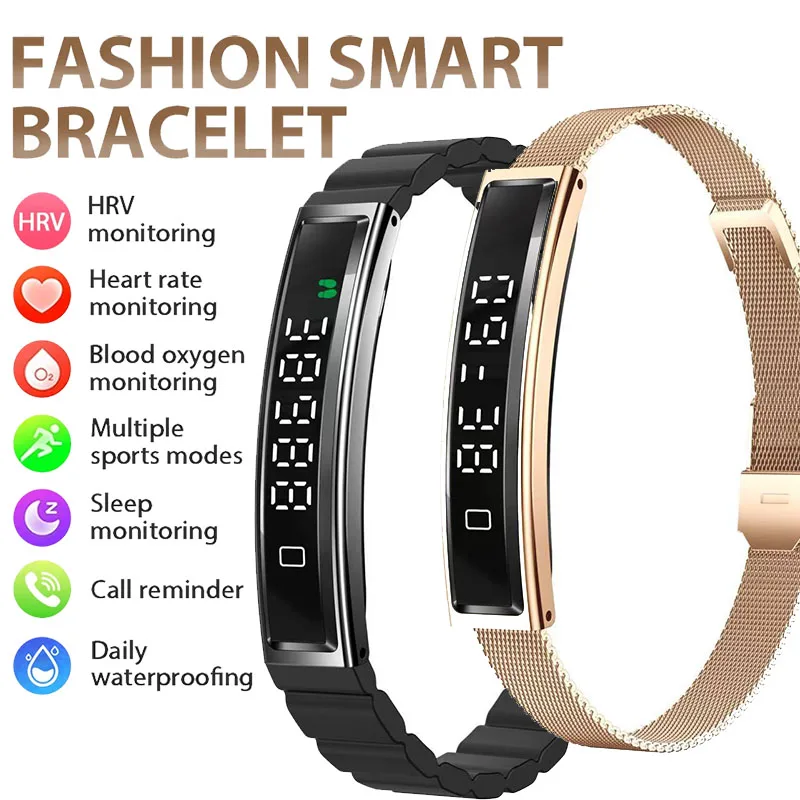 Frauen Smart Armband Mit Herz Rate Monitor Aktivität Fitness Tracker Sport Armband Wasserdichte Intelligente Uhr Männer Smartband