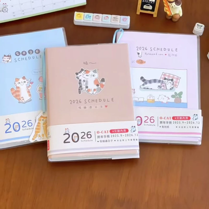 2026 New Kawaii Cat Planner B6 Notebook Diy Handbooks High Beauty Student Monthly Plan Notebook Student Back-To-School Gift