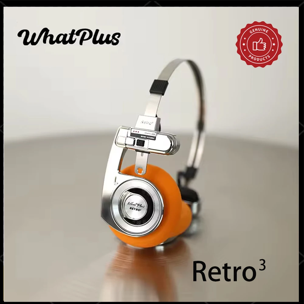 WhatPlus RETRO R3 Bluetooth-Kopfhörer, am Kopf getragen, kabellos, tragbar, klein, klassisch, modisch, 40 mm Kopfhörer mit dynamischer Einheit Image