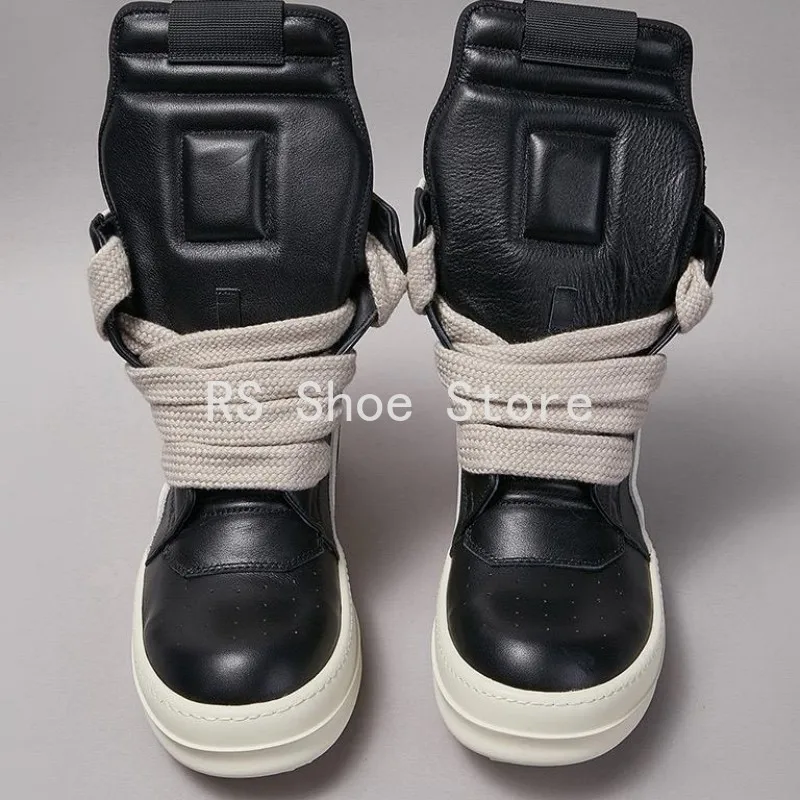 Ro Luxus Männer Schuh Schwarz Leder Stiefel Outdoor High Top Casual Schuhe Jumbo Spitze Sneaker Zipper Frauen Turnschuhe Wildleder Ankle Boot
