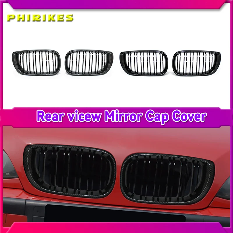 Auto Paraurti Anteriore Griglie Racing Grill Rene Dual Line Griglie Gloss Nero Griglia Per BMW Serie 3 E46 4 Porte 2002-2005