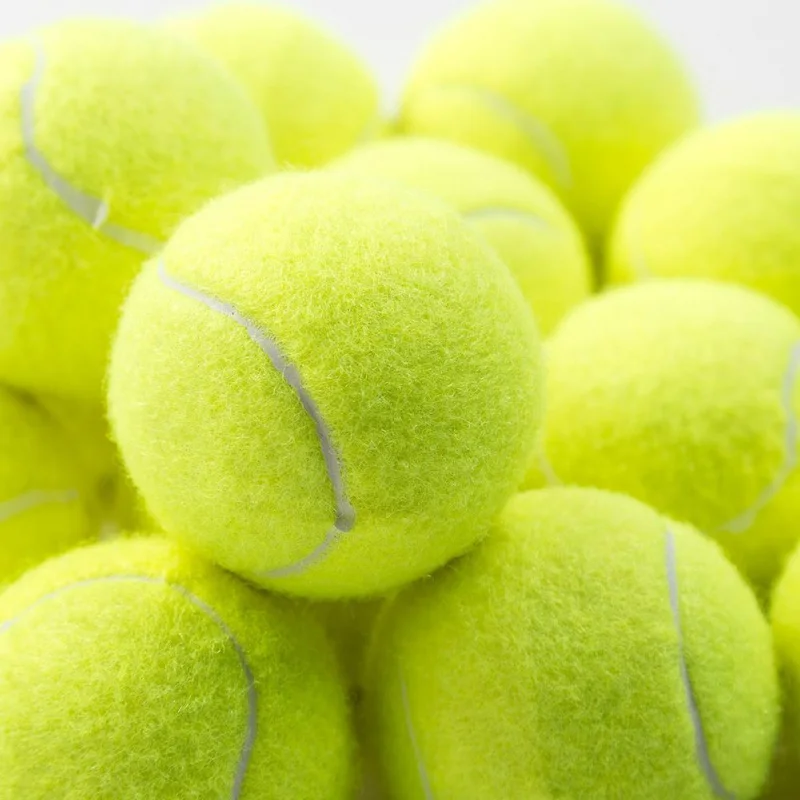 3 Stück professioneller Gummi-Tennisball, hochelastischer Tennis-Übungsball für Schulclub-Wettkampf-Trainingsübungen Image