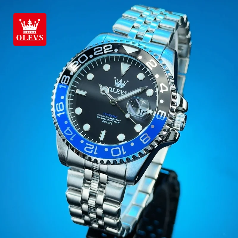 OLEVS mode herren uhren Klassische heißer verkauf wasserdichte marke quarzuhr für mann business edelstahl männlichen armbanduhr Image