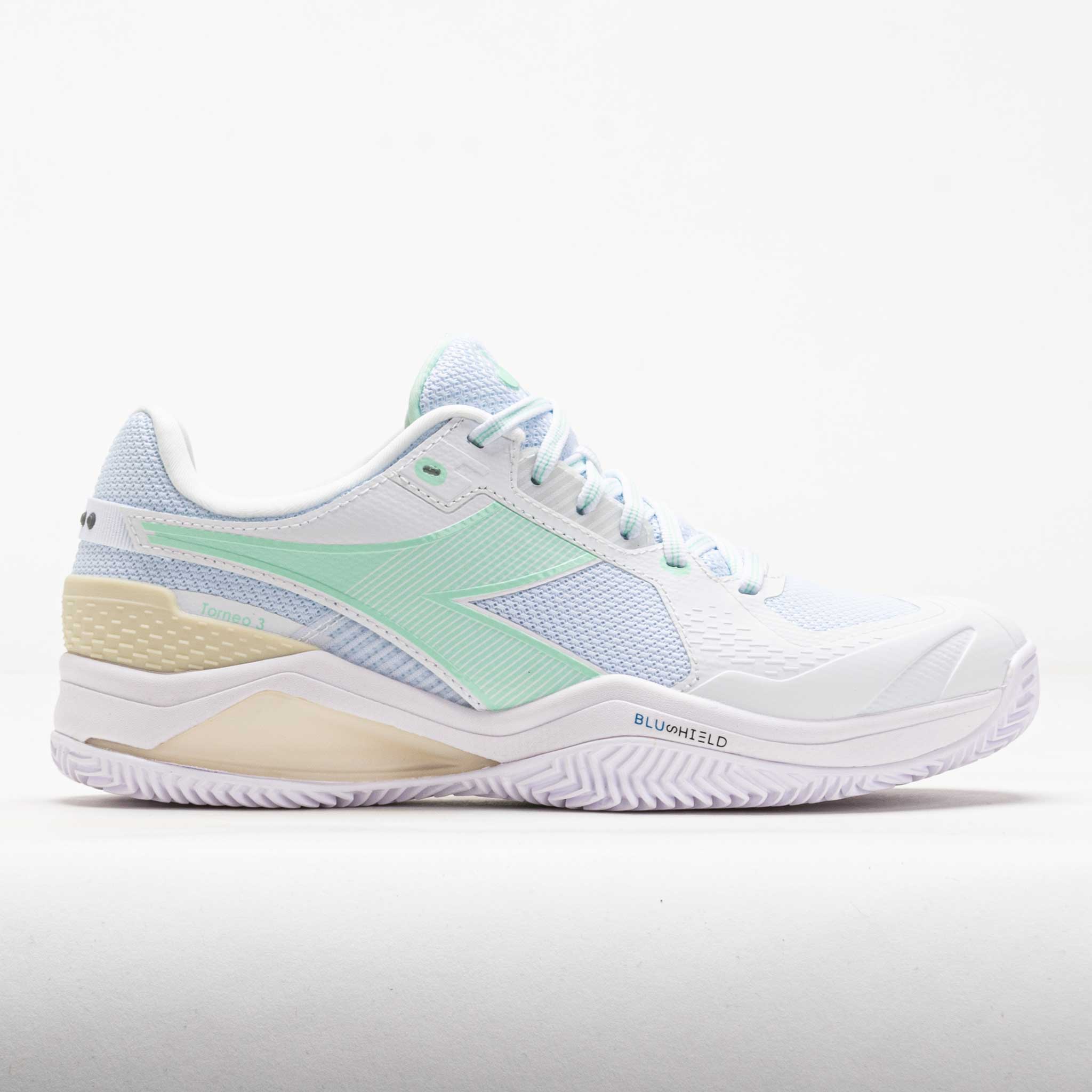 Diadora Blushield Torneo 3 Clay Women's Tennis Shoes White/Bay