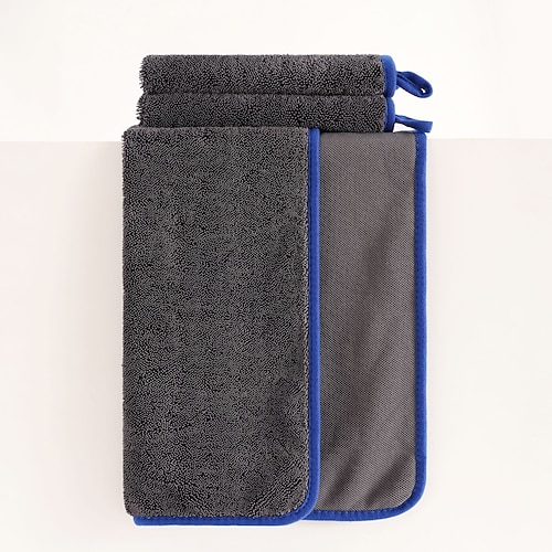 Autoreinigungstuch, streifenfreies Mikrofasertuch für die Autowäsche, hoch saugfähiges, geflochtenes Wasseraufnahmetuch, perfekt zum Trocknen und Polieren von Fahrzeugen Image