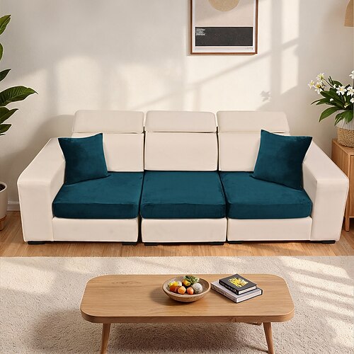 1/2/3 Stück einfarbige, elastische Sofakissenbezüge aus silberfuchsfarbenem Samt, universelle Samt-Sofaüberzüge im europäischen Stil, weich und strapazierfähig, perfekt für die Heimdekoration und zum Image