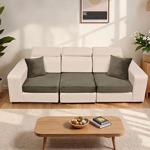 1/2/3 Stück einfarbige, elastische Sofakissenbezüge aus silberfuchsfarbenem Samt, universelle Samt-Sofaüberzüge im europäischen Stil, weich und strapazierfähig, perfekt für die Heimdekoration und zum Image