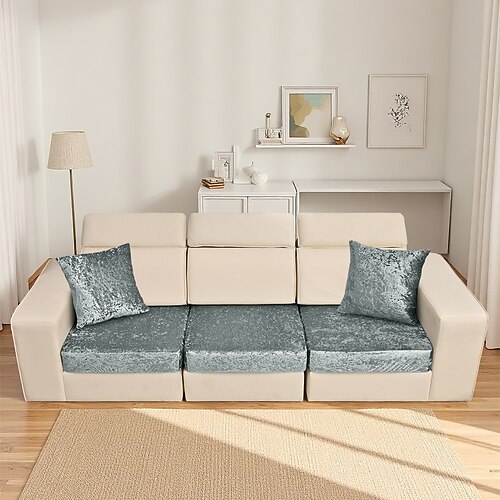 1/2/3-teiliges Set einfarbiger, elastischer Sofakissenbezüge, kratzfest für Katzen, universeller Sofabezug mit vollständiger Abdeckung, strapazierfähiger und stilvoller Schutz für Wohnzimmermöbel Image