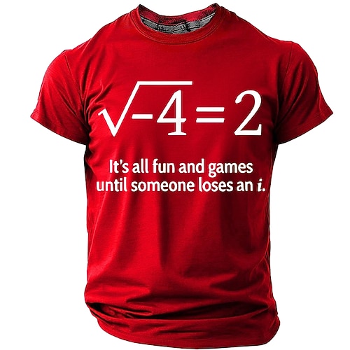 Lustiges Mathe-T-Shirt: Alles ist lustig, bis jemand ein „i" verliert (imaginäre Zahl). Für Wissenschafts-Nerds und Männer. Graues Kurzarm-T-Shirt. Größen: S, M, L, XL, XXL, XXXL. Image