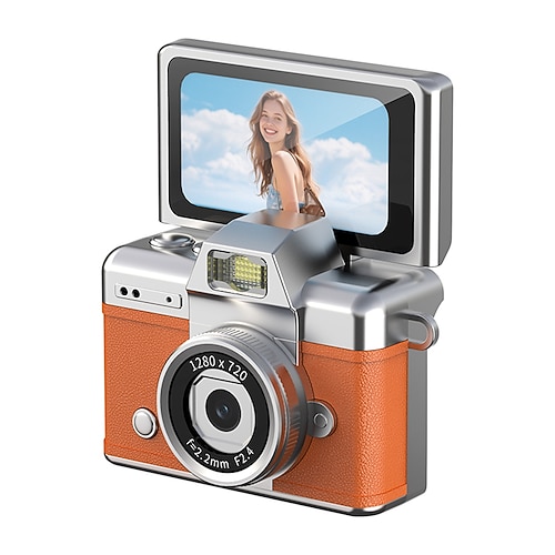Mini Digital-Kamera mit 1,47 Zoll LCD-Bildschirm 1080p Mini Retro Digitalkamera Schlüsselanhänger mit Klappbildschirm Gefühl von alten 90er-Fotografien Schlüsselanhänger Größe Geburtstags- und Image