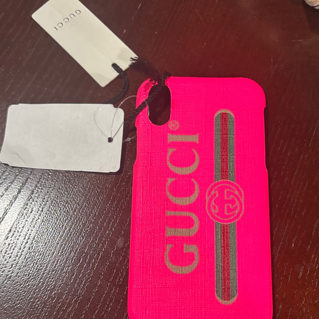 Gucci Cell Phones & Accessories | Gucci Neon Pink Phone Case With Logo | Color: Pink | Size: Os