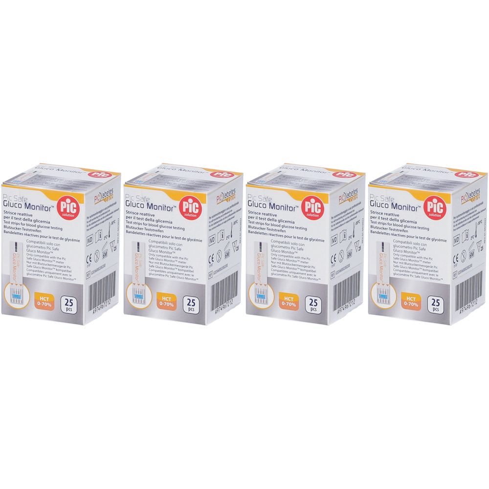 PIC Strisce Test Glicemia per Pic Safe Gluco Monitor 25 Pezzi 4x25 St
