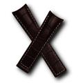 Watchstrapworld TH-GC-13-0931 - 22 mm Dark Brown Crocodile-Style Leather Deployment Watch Strap with White Stitching Compatible with TAG Heuer Carrera and Grand Carrera Models Listed Below