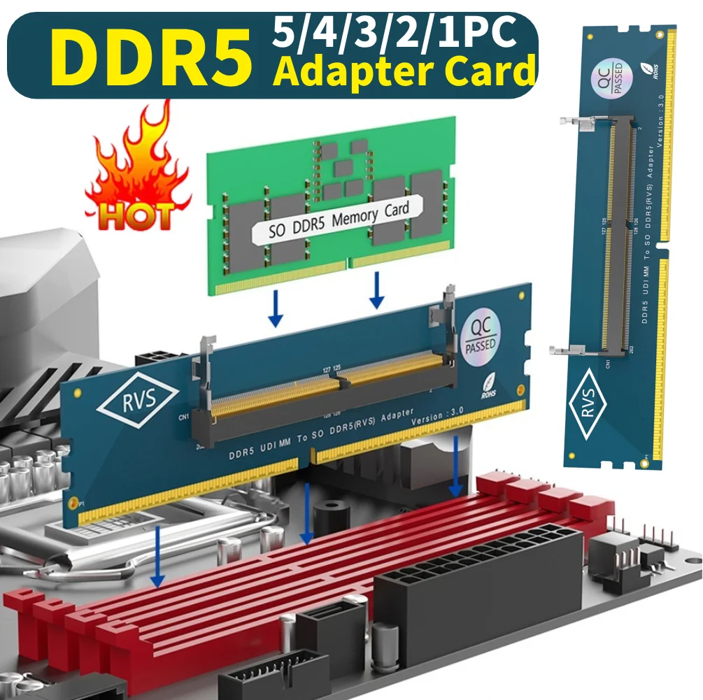 5-1PCS DDR5 SO-DIMM Gaming Laptop RAM Speicher Modul Überstrom Schutz DDR5 Speicher RAM Adapter Karte für Desktop Laptop Teile Image
