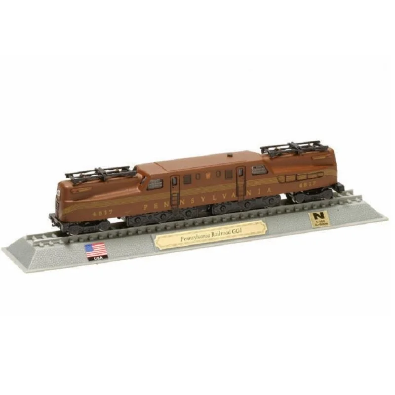 Del Prado, Pennsylvania Railroad GG1 USA-Lokomotive, statisches Modell, Maßstab N 1:160, Druckguss-Miniatur ohne Motor, Lokomotiven der Weltkollektion, Original-Blisterverpackung, Basenname und Image