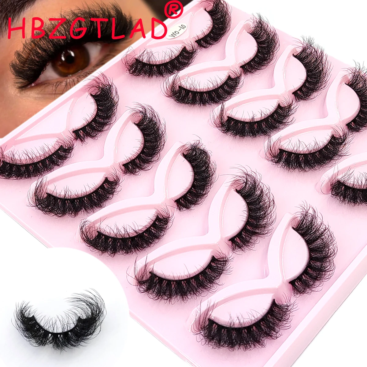 NEU 10 Paar 3D-Faux-Nerzwimpern Wispy Fluffy Falsche Wimpern Dickes Volumen Dramatische Cat-Eye-Wimpern Lange Streifen Wispy-Wimpern Image