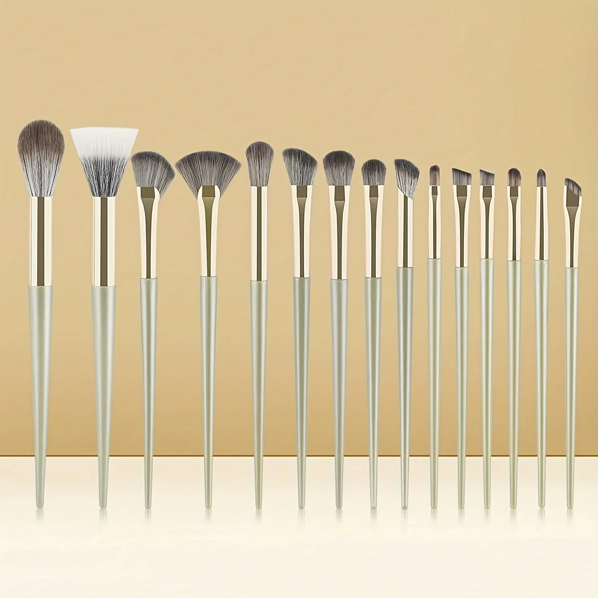 15-teiliges Make-up-Pinsel-Set in Roségold – vegane Nylonborsten und ABS-Griff, tierversuchsfrei für Anfänger/Pros (Reisen und Zuhause) Image