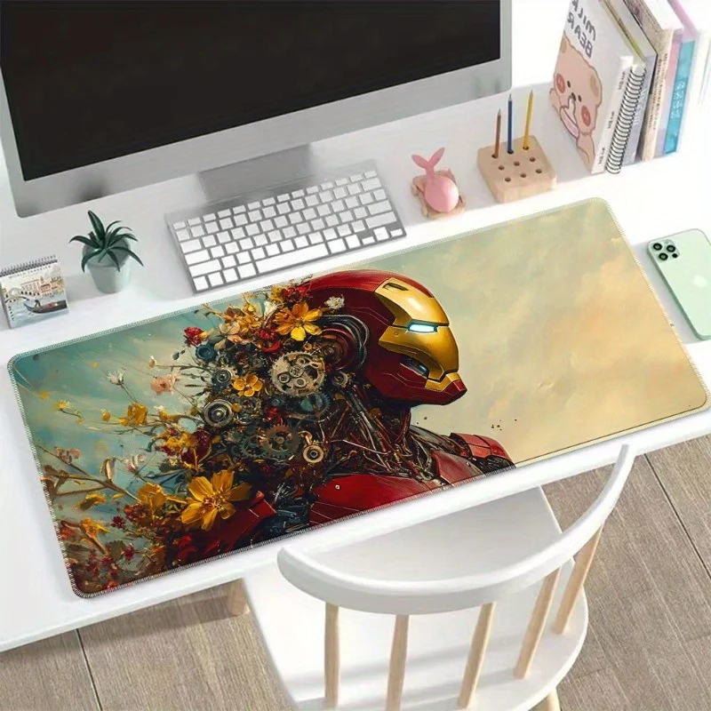 MARVEL Offiziell lizenziertes Eisen für Herren, Gaming-Mauspad mit Blumenmuster-Design – rutschfeste Premium-Gummioberfläche, große Schreibtischunterlage f Image