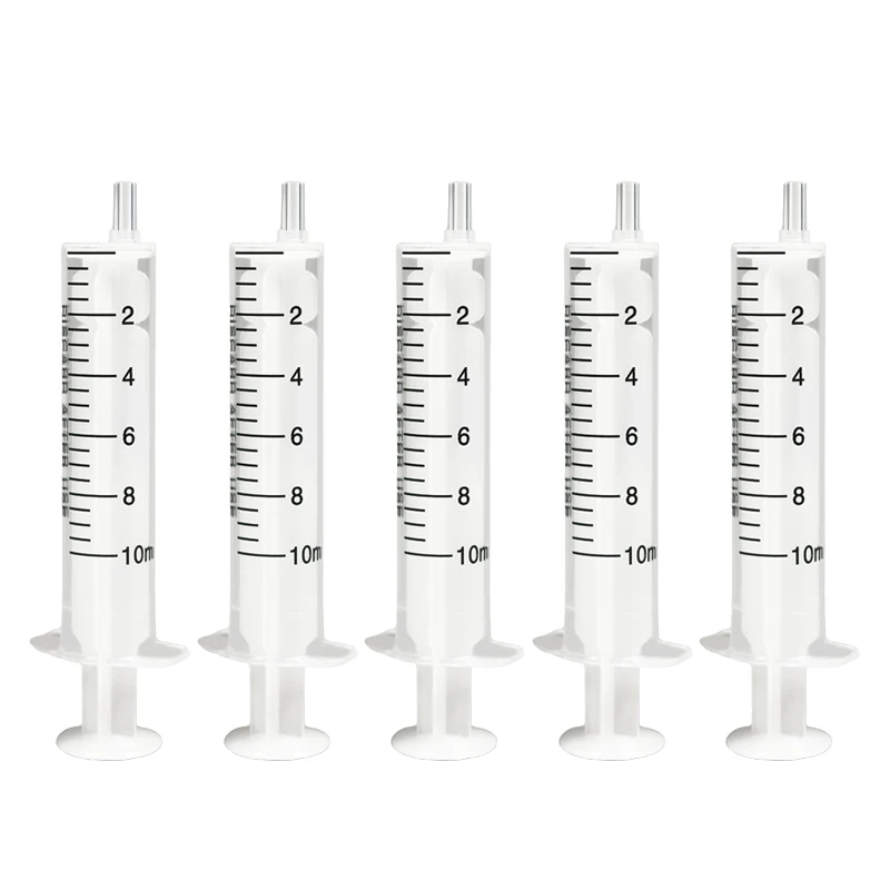 100 Stück/Packung, 10 ml, sterile Einweg-Kunststoffspritze, 2-teilig, OHNE Gummistopfen, manuelles HPLC-Labor Image