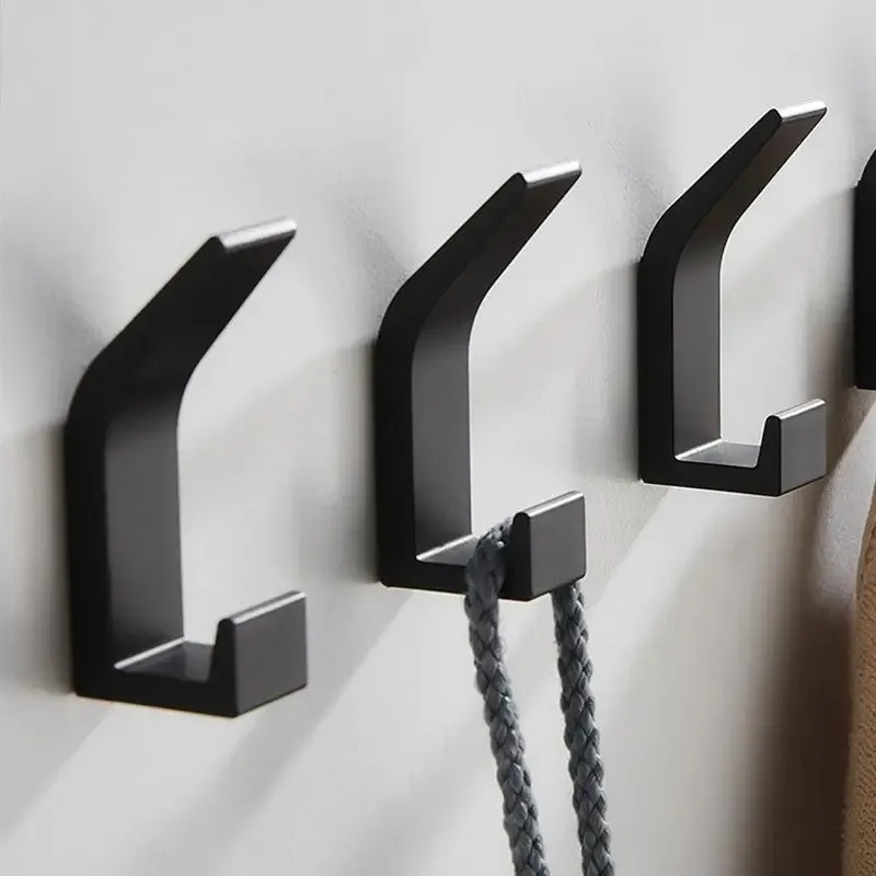 4–20 Stück selbstklebende Wandhaken, Platz, Aluminium, wasserdichte Haken, Badezimmer, Handtuch, Aufbewahrung, Organizer, solide Garderobe, Schwarz, Weiß