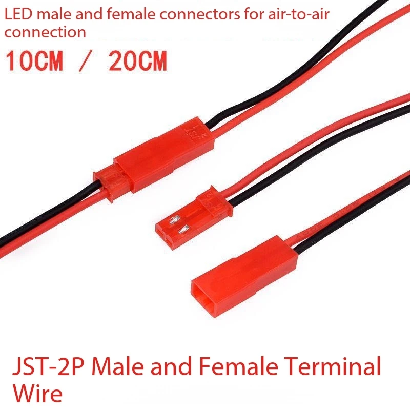 5 Paar 2-poliger JST-Stecker, männlich, weiblich, Steckverbinder, Kabeldraht, 10 cm, für RC-Spielzeug, Batterie, LED-Lampe cm Image