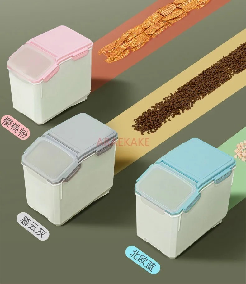 Stockage des céréales pour animaux de compagnie, seau de stockage des aliments pour chats, aliments pour chiens scellés et résistants à l'humidité, réservoir de stockage des aliments pour chats de 10