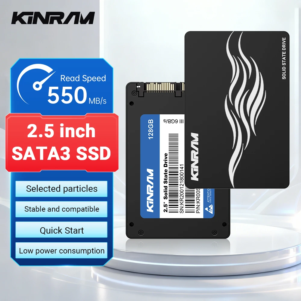 KinRam 120 GB SSD 128 GB 2,5 SATA 3 Solid State Drive 240 GB 256 GB SATA3 Interne Festplatte 128 GB 256 GB HDD für Laptop PC Desktop Image