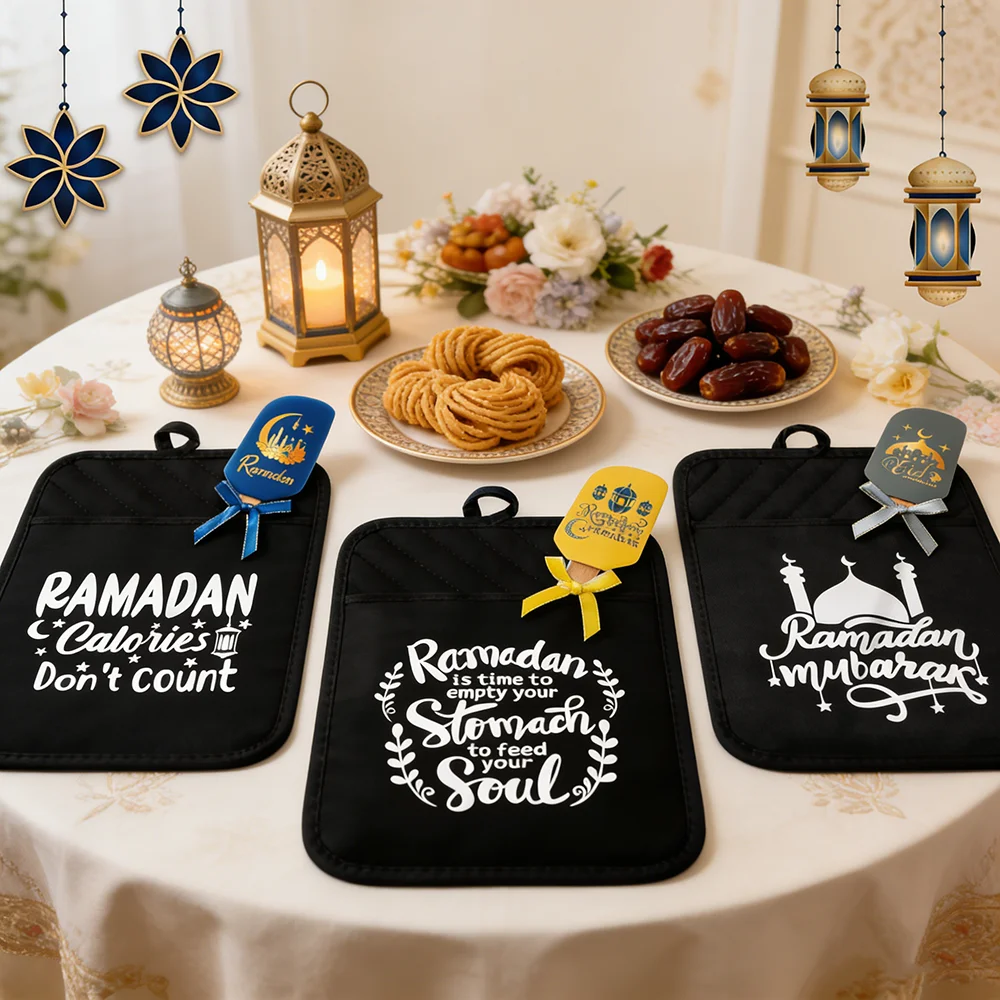 Ramadan Mubarak Topflappen Eid Mubarak Geschenk Islamischer Ramadan Kareem Iftar Suhoor Küchengeschenk Eid Al Adha Kekse Dekoration Geschenk Image