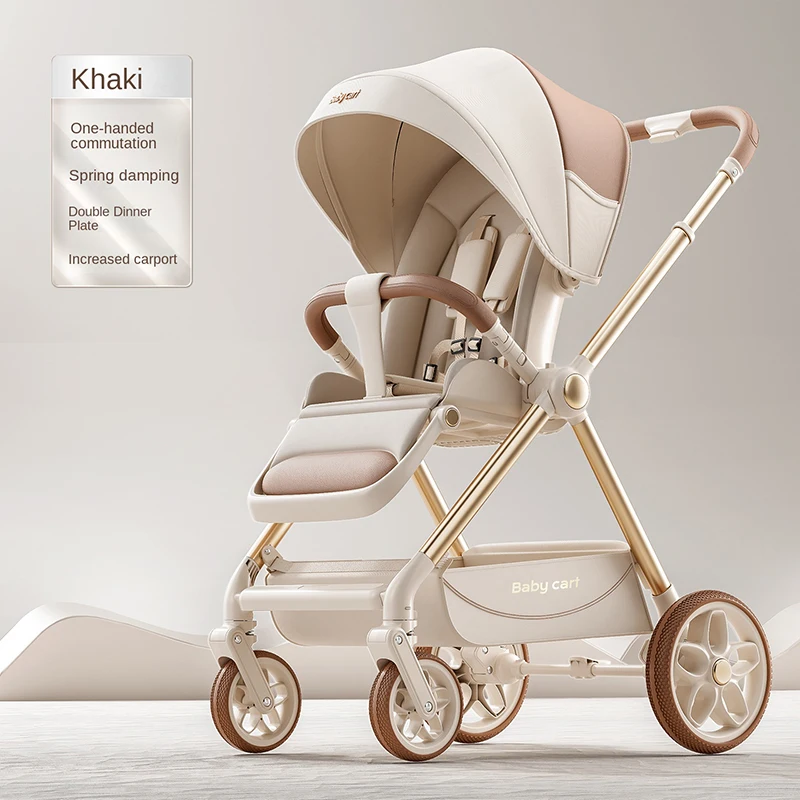 Zwei-Wege-Kinderwagen für Neugeborene, 6 Positionen, verstellbare Rückenlehne, 0–3 Jahre, Kinder, leicht, faltbar, für Reisen, 360° ° Lenkkinderwagen Image