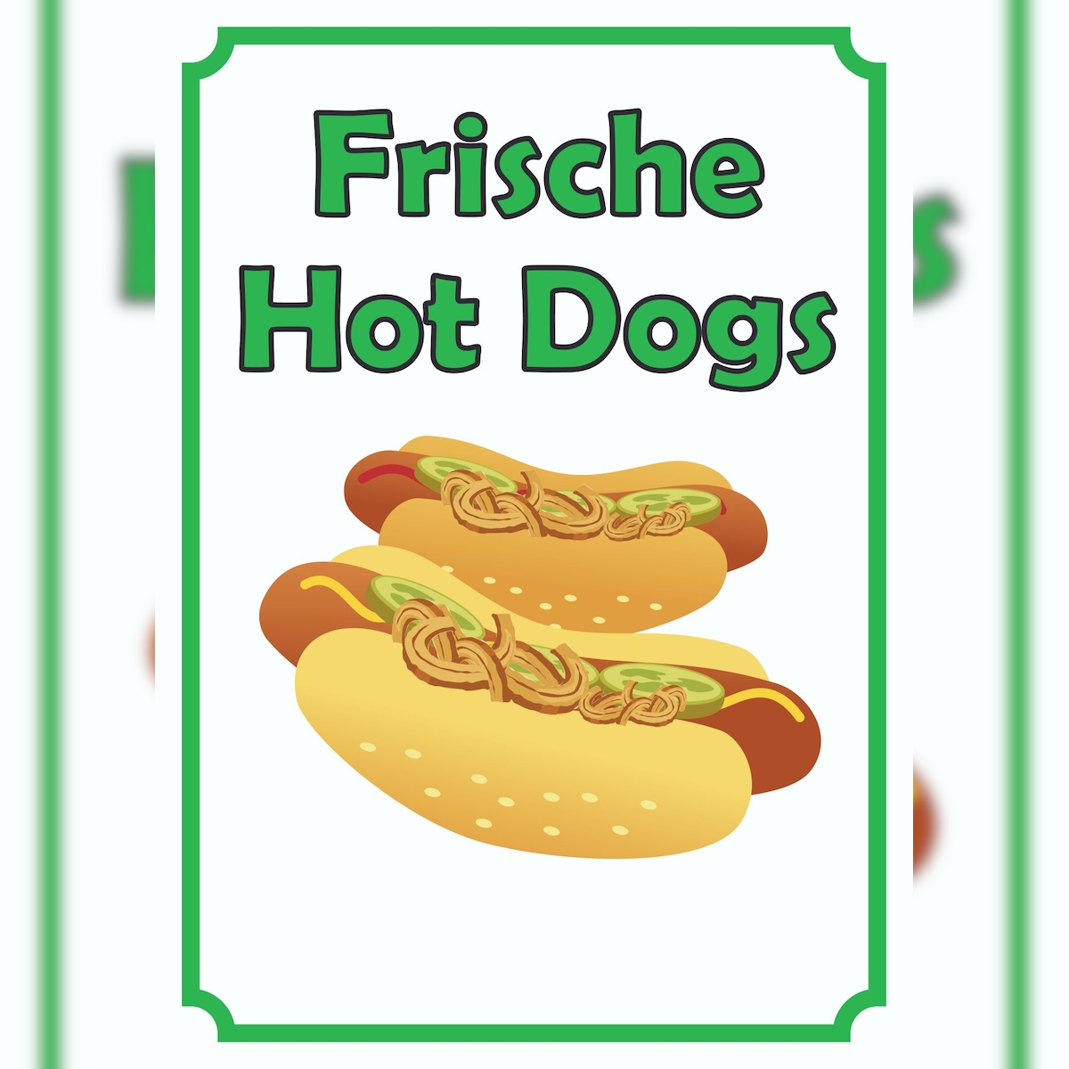 HB-Druck Frische Hot Dogs Schild Hochkant A3 (297x420mm) Image