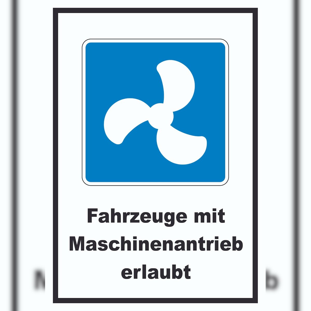 HB-Druck Motorboote erlaubt Symbol und Text A1 Rückseite selbstklebend Image
