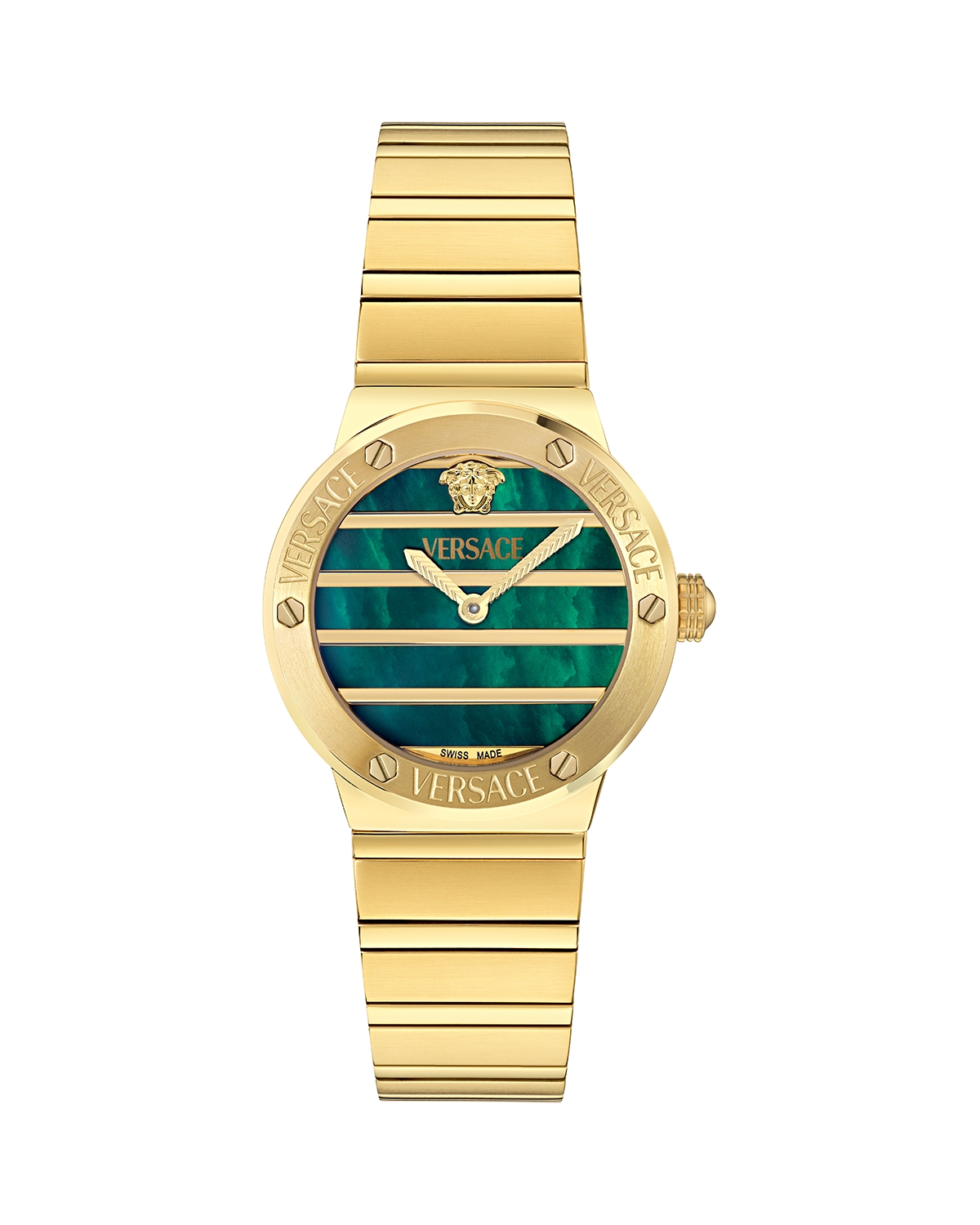 Versace Greca Logo Pearl Bracelet Watch, 33mm - Green/Gold
