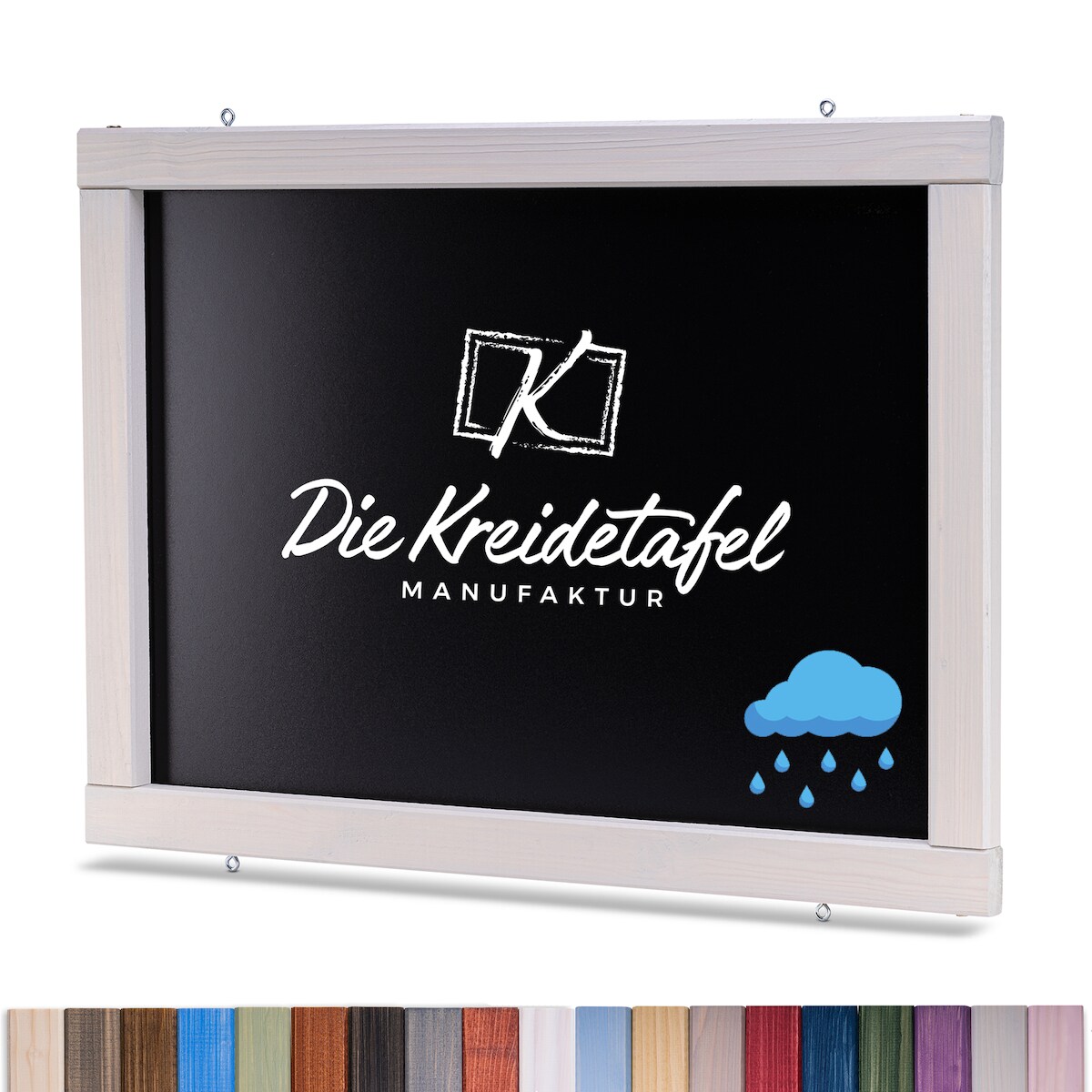 Die Kreidetafel Manufaktur Wetterfeste Outdoor Kreidetafel mit Holzrahmen / Steingrau 55x55cm Image