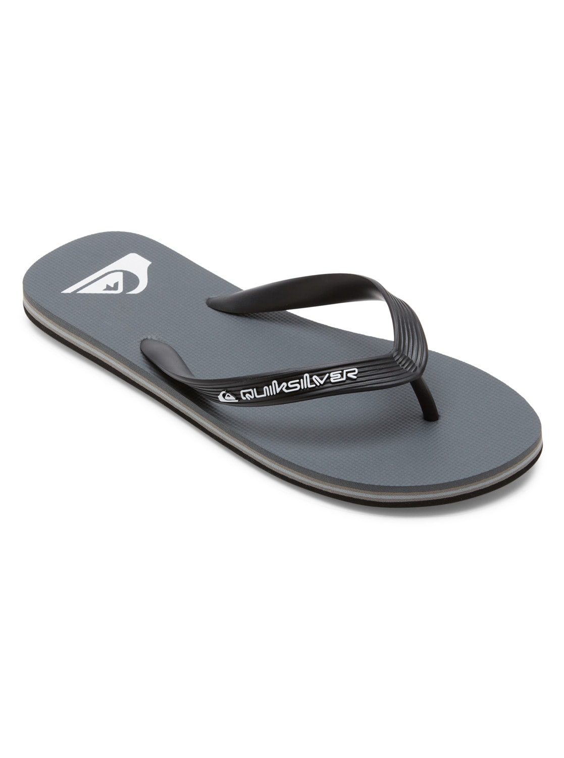 Sandale QUIKSILVER "Molokai Core", Herren, Gr. 14(47), grau (grau 1), Obermaterial: Synthetikmaterial / Außensohle: Moosgummi, Schuhe Sandale