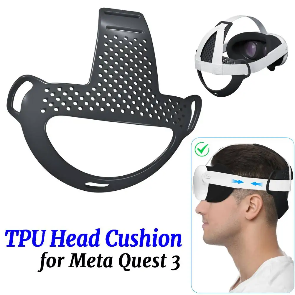 TPU-Kopfgurtpolster, Ersatz-Kopfkissen, reduziert den Druck, bequem, kompatibel mit Meta Quest 3 VR-Headset Image