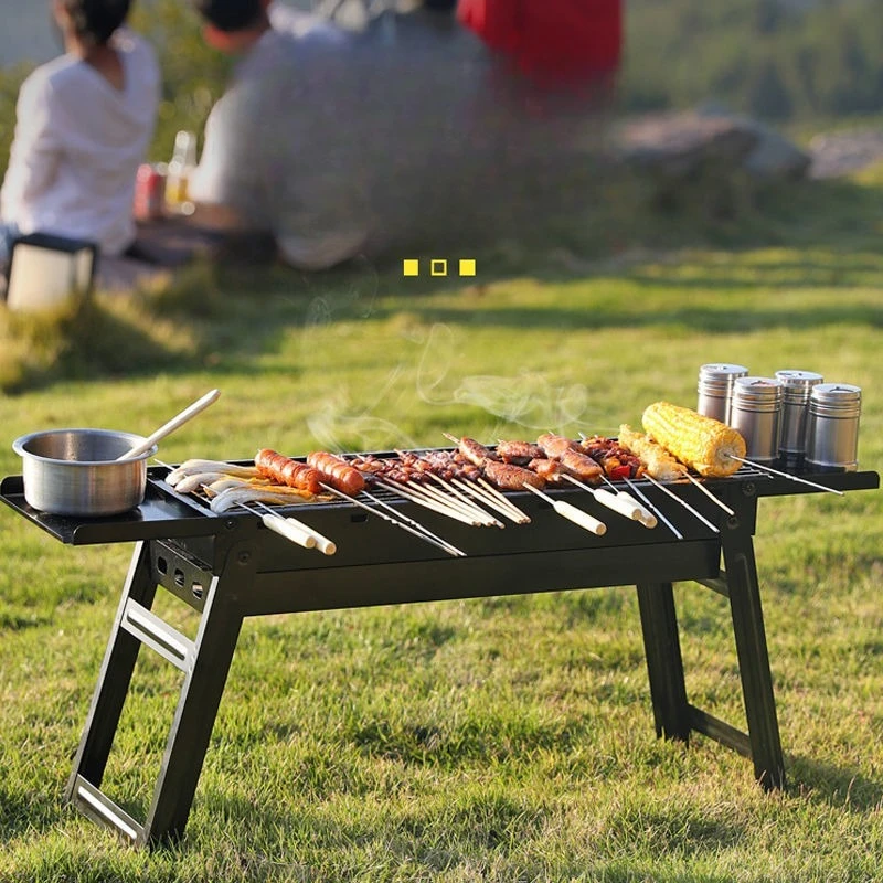 Faltbarer Holzkohlegrill, tragbarer Outdoor-Grillofen für Zuhause, Garten, Camping, Picknick – kompaktes, leichtes Grillwerkzeug Image