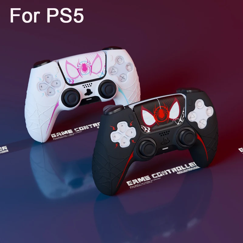 Silicone Protective Cover Soft Case for PlayStation 5 PS5 Controller Rubber Cover Joysticks Thumb Grips Caps and Sticker