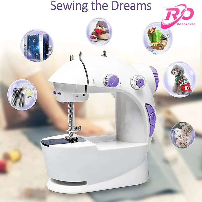 Machine à coudre électrique, machine à coudre de bureau multifonctionnelle portable, mini machine à coudre, petite machine à cou